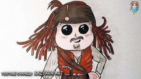 Пират Джек Воробей рисунок для детей