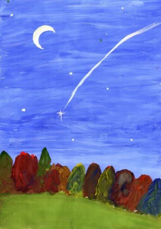 Детский рисунок вечер