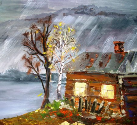 Рисование поздняя осень