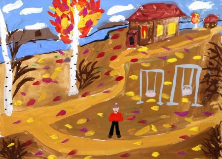 Рисунки про осень для школьников