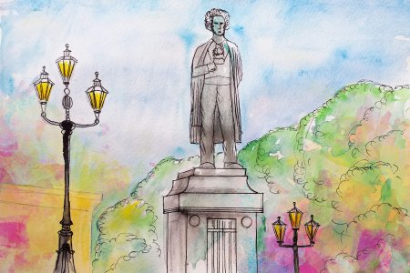 Памятник Александру Сергеевичу Пушкину рисунок