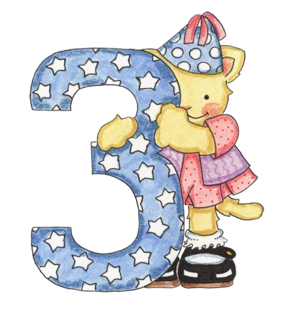 Цифра 3 открытка