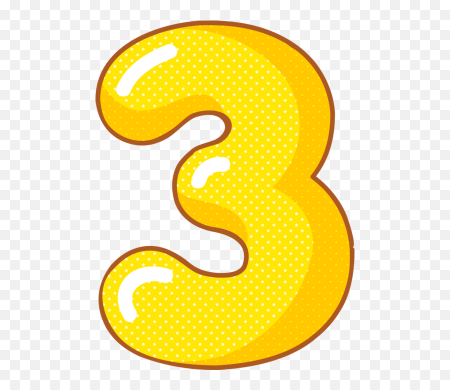 Цифра 3 желтая