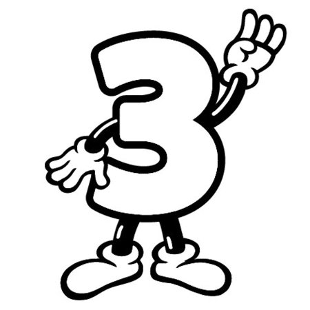 Цифра 3 раскраска для детей