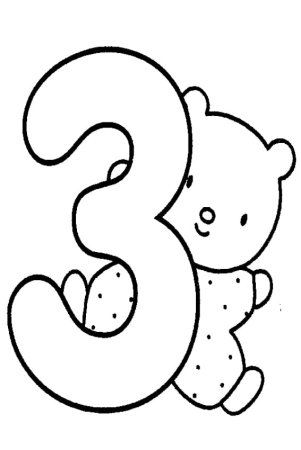 Цифра 3 раскраска