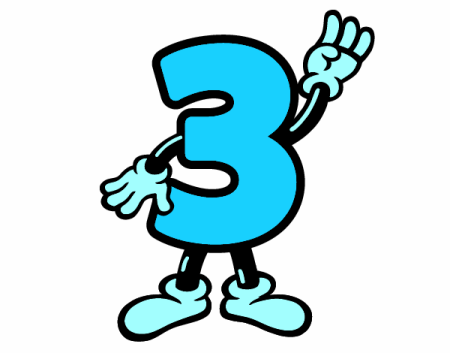 Цифра 3 мультяшная