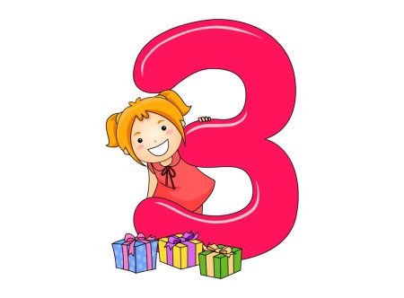 Цифра 3 для девочки