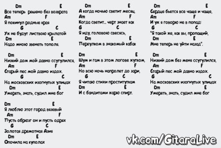 Аккорды песен