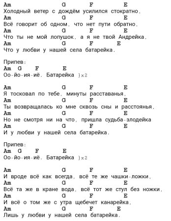 Тексты песен с аккордами