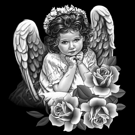 Ангелок гравировка на граните