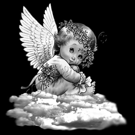 Ангелок гравировка на граните