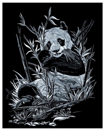 Гравюра Royal & Langnickel Панда (silf12) серебристая основа