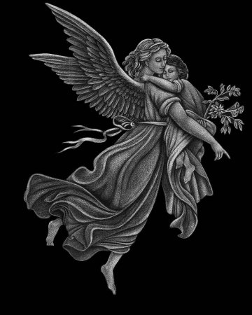 Гравировка ангела