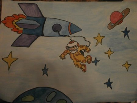 Рисование полет в космос