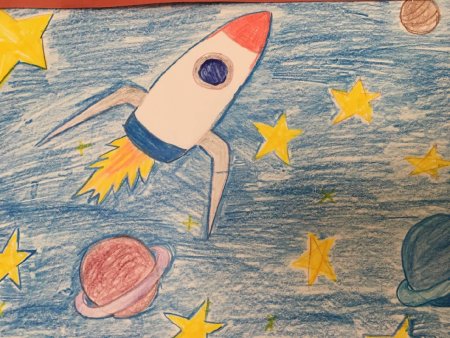 Рисунок на тему полет в космос