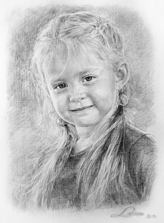 Детские портреты карандашом