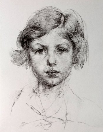 Детский портрет уголь