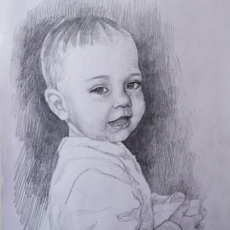Алексей Точин детские портрет карандашом