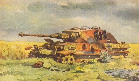 Немецкий танк акварелью