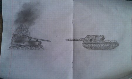 Танк т-34 по клеточкам