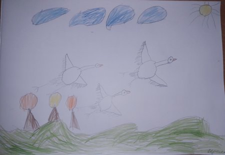 Журавлиный Клин детский рисунок