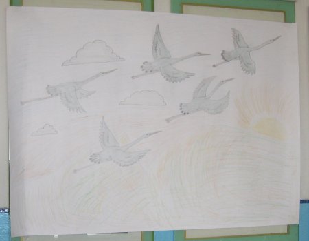 День Победы живопись Журавли