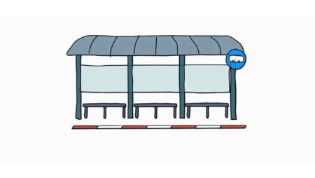 Автобусная остановка сзади