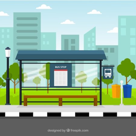 Автобусная остановка для детей