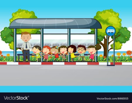 Автобусная остановка для детей