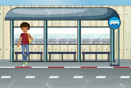 Автобусная остановка для детей