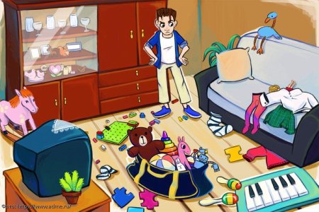 Беспорядок в комнате мультяшный