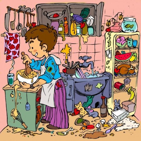 Беспорядок карикатура