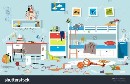 Беспорядок в комнате Clipart