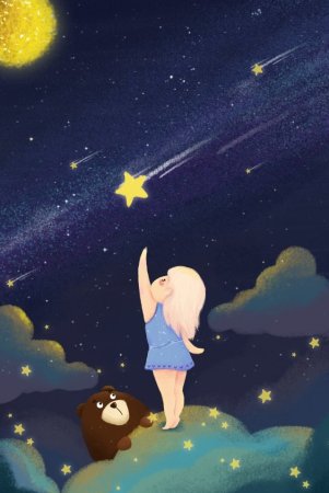 Девочка и звездное небо