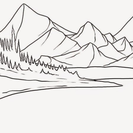 Горы воздушная перспектива гуашь
