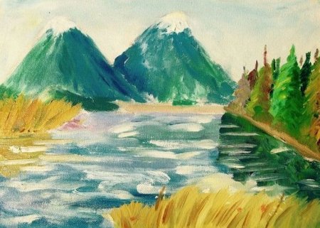 Горы рисунок легкий