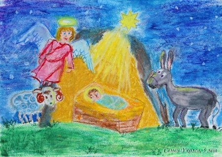 Рисунок на тему Рождество