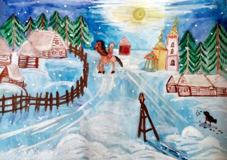 Рисунок на тему Рождество