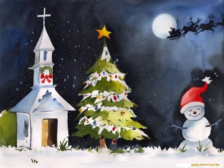 Рождество детские рисунки