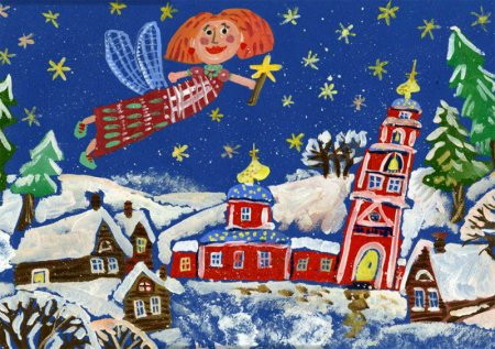 Рисунок на тему Рождество