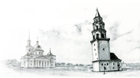 Невьянская башня вектор
