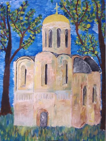 Нарисовать Дмитриевский собор