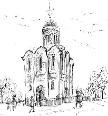 Рисунок храм Дмитриевский собор 4 класс