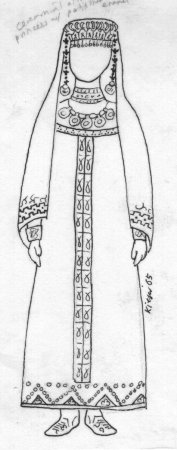 Эскиз русского народного костюма женского