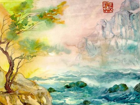 Стихии природы гуашью