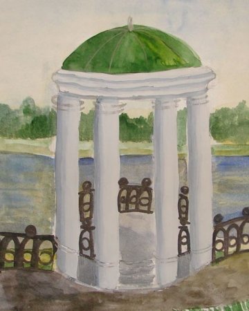 Беседка Островского в Костроме рисунок