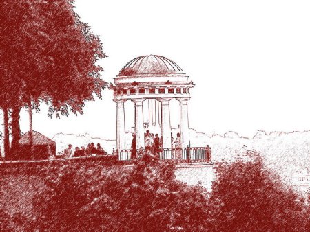 Беседка Островского в Костроме рисунок