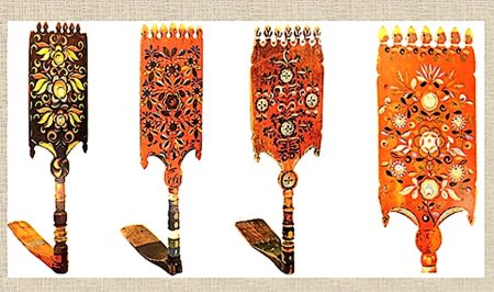 Шенкурская роспись прялки