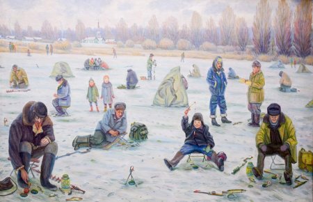 Зимняя рыбалка в живописи