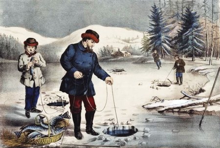 Рыбалка зимой картина